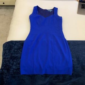 Blue dress.